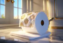 Papier toilette en or 24 carats : luxe ultime pour votre salle de bain