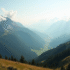 Paysage de montagne au Bessat avec vallées ensoleillées