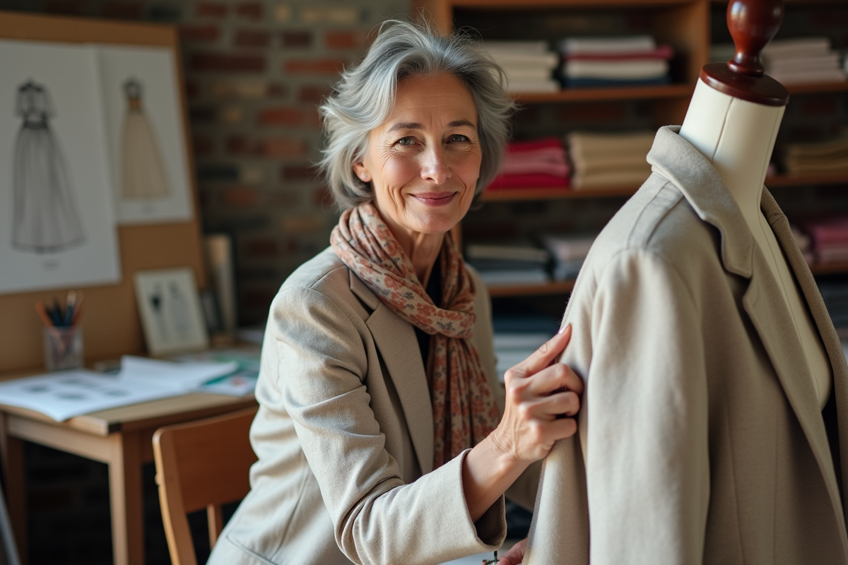 Designer de mode dans son studio créatif