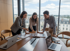 Groupe de jeunes professionnels à Nantes en réunion