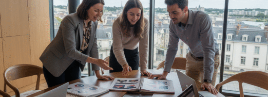 Groupe de jeunes professionnels à Nantes en réunion