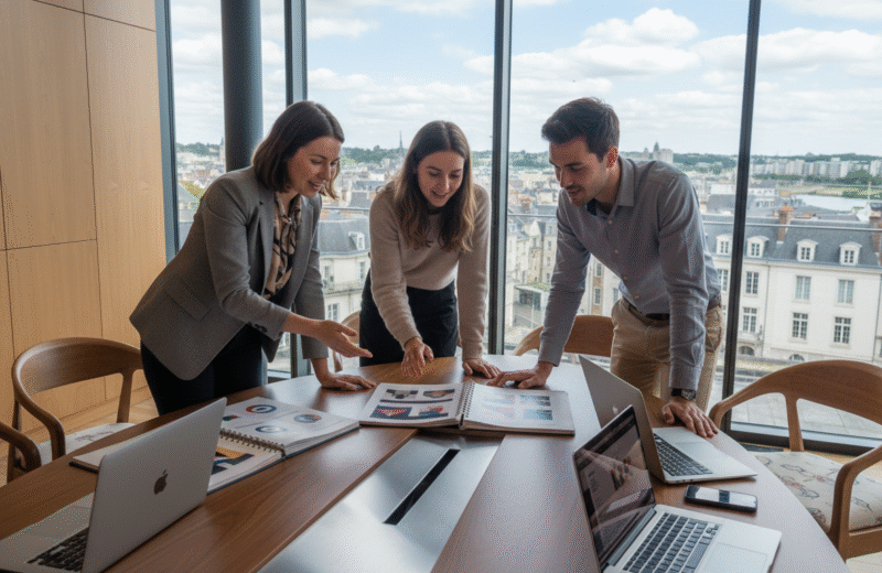 Groupe de jeunes professionnels à Nantes en réunion