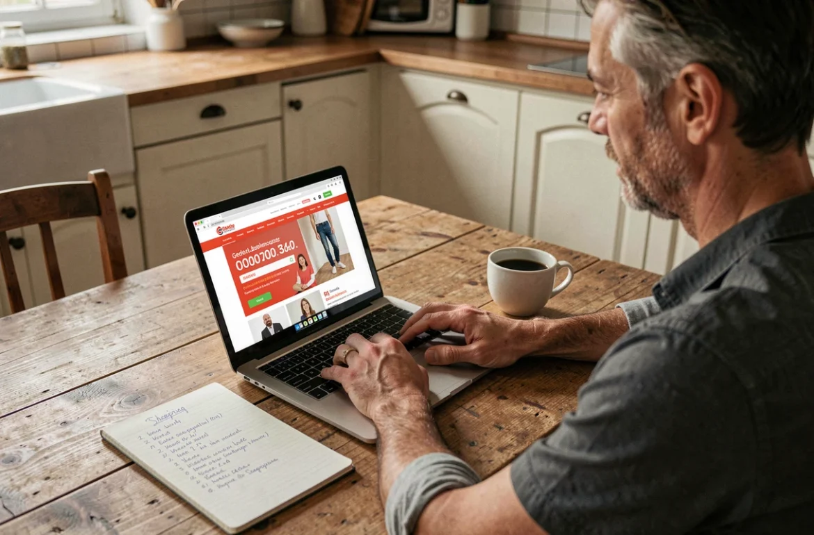 Homme préparant ses achats en ligne pour le Black Friday 2026 depuis son domicile en France