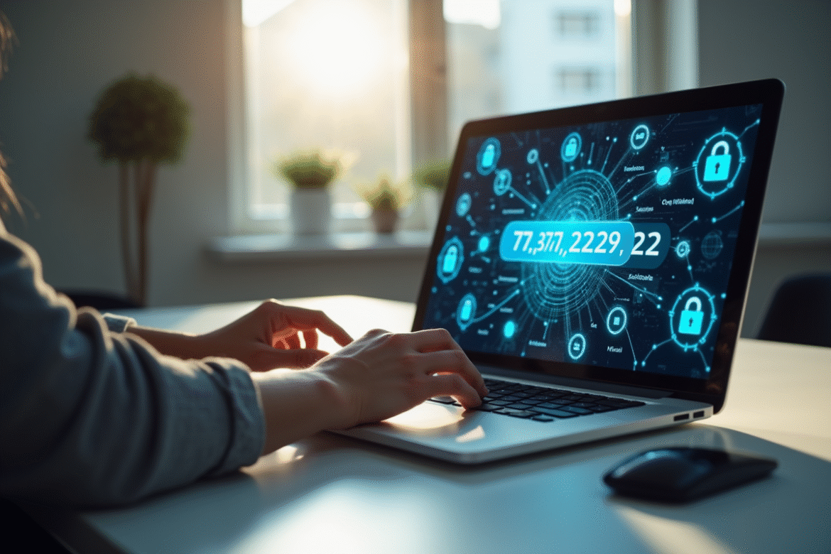 Personne travaillant sur un ordinateur portable avec adresse IP 77,87,229,22